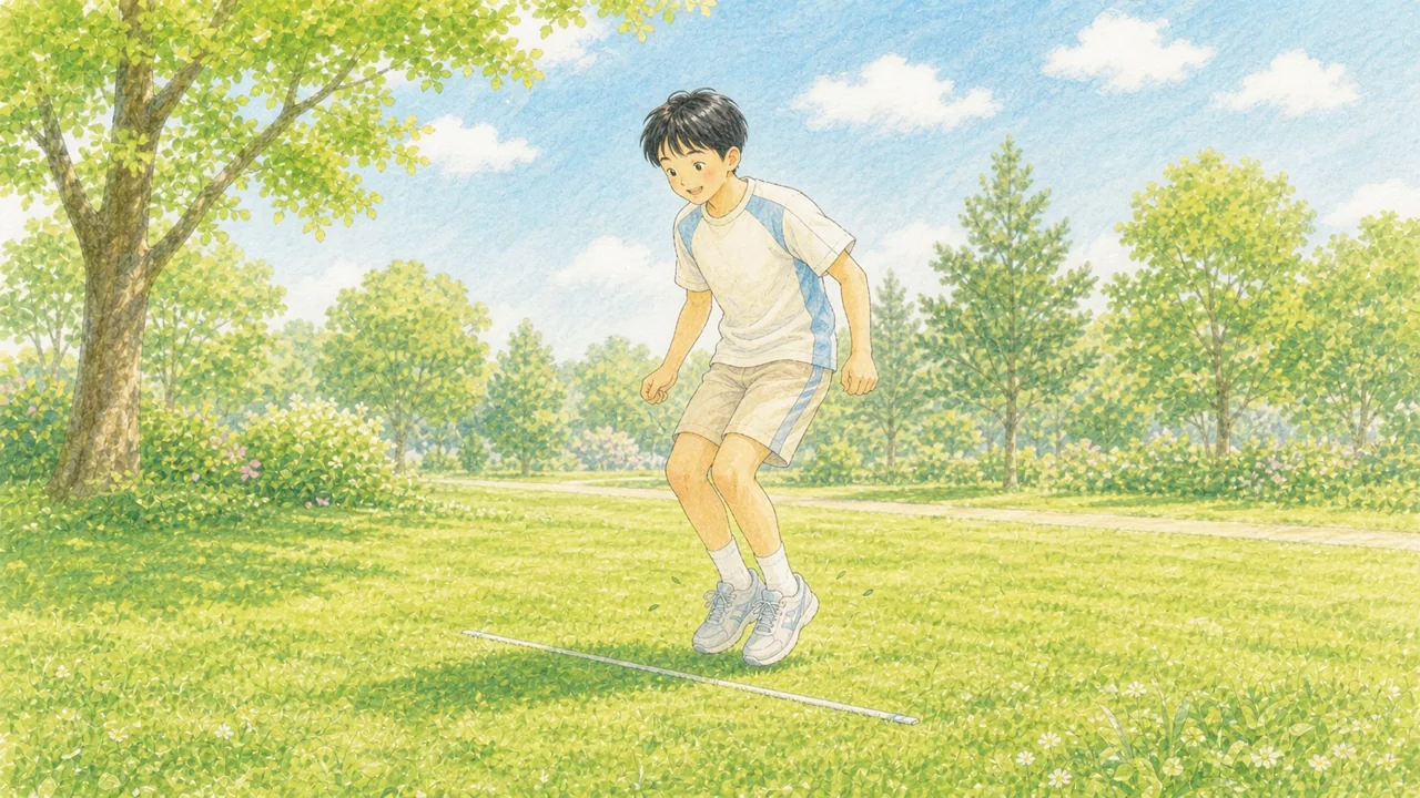 中学生が新しい運動の動きに挑戦して練習している様子（イラスト）