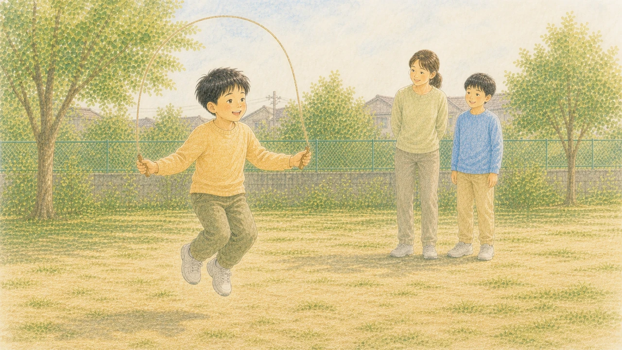 以前より生き生きと体を動かし、自分の得意を見つけた子どもの様子（イラスト）